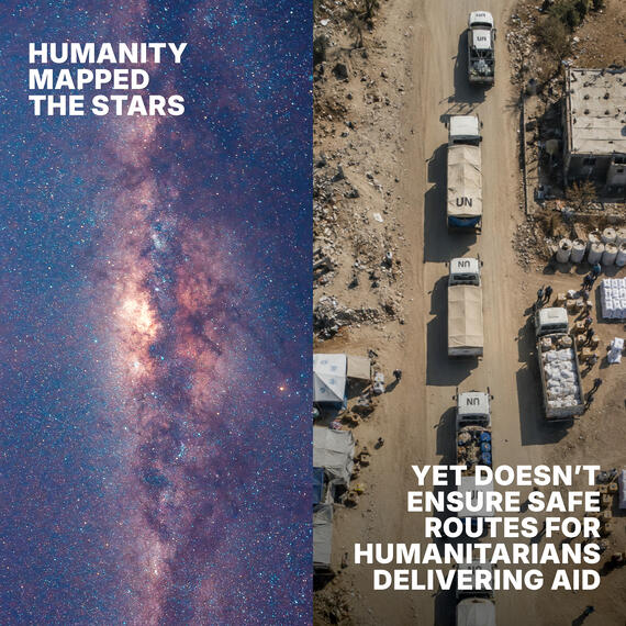 A comparison of stars and a UN aid convoy